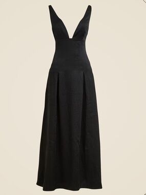 J.Crew Plunge drop-waist dress in textured satin